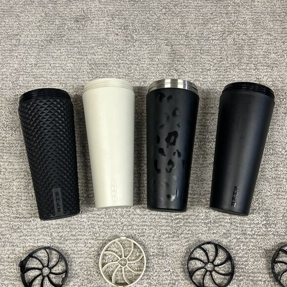 HydroJug Hydro SHKR Tumbler 24 oz. 700 ml Studded Shaker Black Cream Stainless 4 - Picture 9 of 13